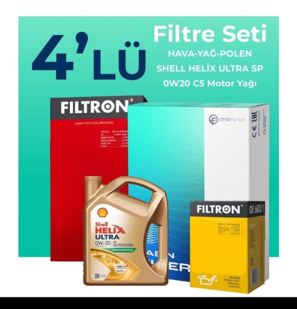 Filtron Kia Stonic 1.25 Benzin Filtre Bakım Seti Shell Motor Yağlı (2017-2024) 4 Lü