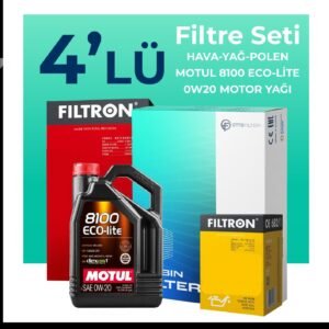 Filtron Kia Stonic 1.4 Benzin Filtre Bakım Seti Motul Motor Yağlı (2017-2024) 4 Lü