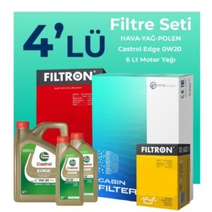 Filtron Land Rover Evoque 1.5 Benzinli Filtre Bakım Seti Castrol Motor Yağlı (2020-2023) 4 Lü