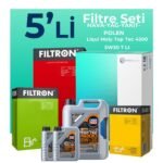 Filtron Mercedes E200 Dizel Filtre Bakım Seti Liqui Moly Motor Yağlı (2018-2022) 5 Li