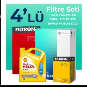 Filtron Mitsubishi Colt 1.3 Filtre Bakım Seti Shell Motor Yağlı (2004-2012) 4 Lü