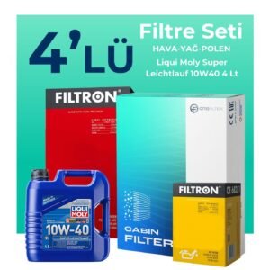 Filtron Nissan Primera 1.6 Filtre Bakım Seti Liqui Moly Motor Yağlı (2002-2007) 4 Lü