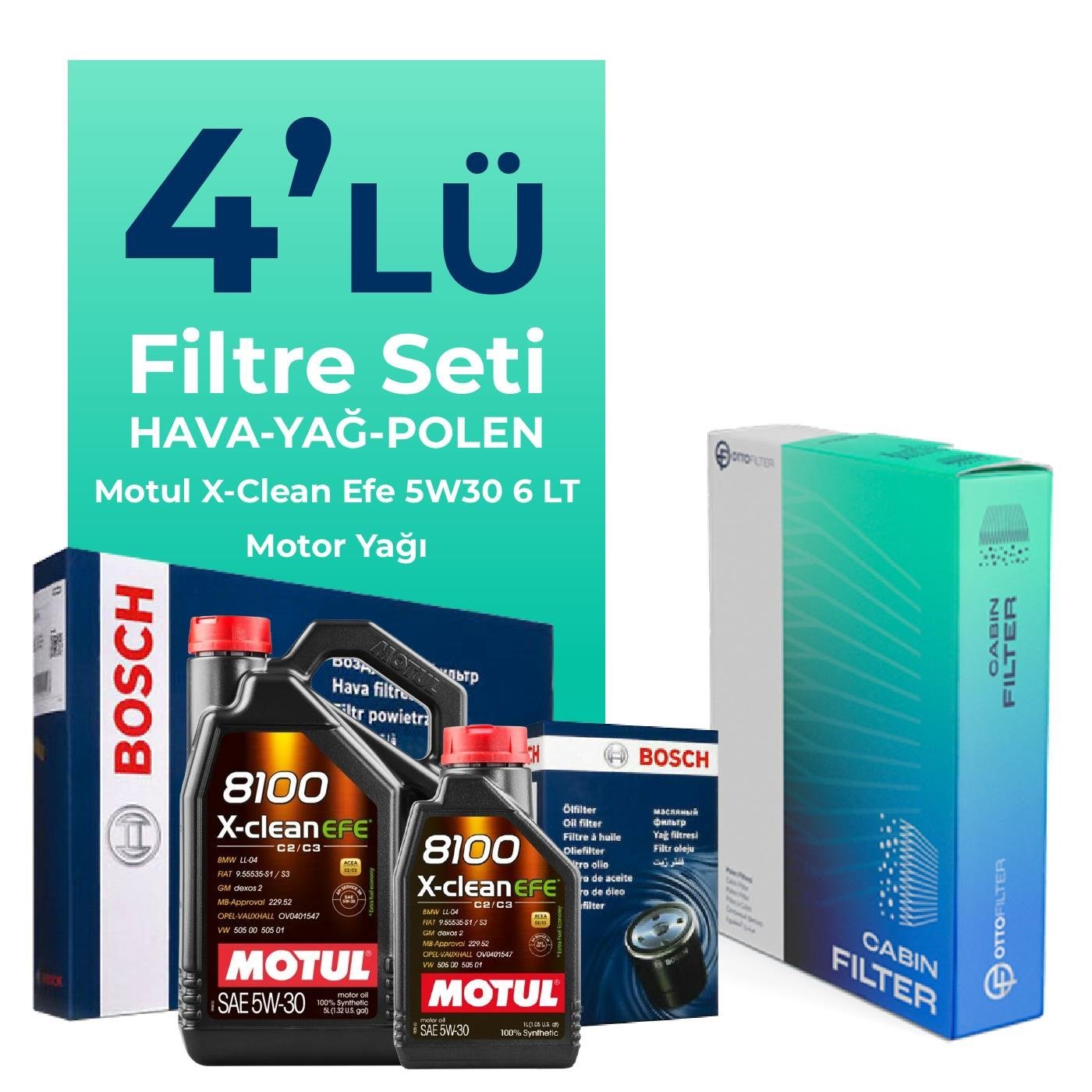 Filtron Nissan Qashqai 1.3 Benzin Filtre Bakım Seti Motul Motor Yağlı (2021-2025) 4 Lü