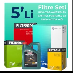 Filtron Peugeot Partner 1.6 Dizel Filtre Bakım Seti Castrol Motor Yağlı (2010-2016) 5 Li