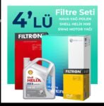 Filtron Renault Clio 1.2 Benzin Filtre Bakım Seti Shell Motor Yağlı (2005-2012) 4 Lü