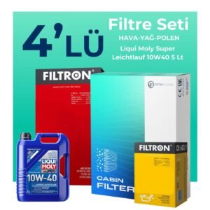 Filtron Renault Modus 1.4 Benzin Filtre Bakım Seti Liqui Moly Motor Yağlı (2004-2009) 4 Lü