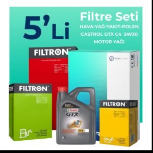 Filtron Renault Modus 1.5 Dizel Filtre Bakım Seti Castrol Motor Yağlı (2004-2009) 5 Li