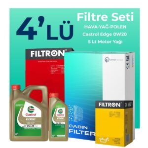 Filtron Skoda Kodiaq 1.5 TSi Filtre Bakım Seti Castrol Motor Yağlı (2018-2024) 4 Lü