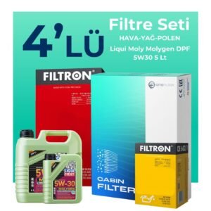 Filtron Skoda SuperB 1.9 Dizel Filtre Bakım Seti Liqui Moly Motor Yağlı (2001-2009) 4 Lü