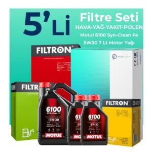 Filtron Volkswagen Transporter T5 2.0 Dizel Filtre Bakım Seti Motul Motor Yağlı (2009-2015) 5 Li