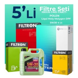 Filtron Volvo V40 1.6 Dizel Filtre Bakım Seti Liqui Moly Motor Yağlı (2013-2015) 5 Li