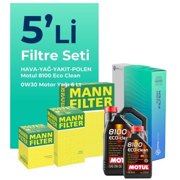 MANN Audi Q7 50 Dizel Filtre Bakım Seti Motul Motor Yağlı (2019-2024) 5 Li