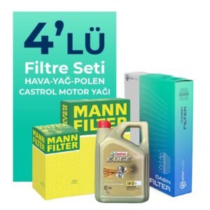 MANN Audi TT 2.0 Tfsi 211 HP Filtre Bakım Seti Castrol Motor Yağlı (2008-2015) 4 Lü
