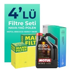 MANN Fiat 500 1.2 Benzinli Filtre Bakım Seti Motul Motor Yağlı (2009-2020) 4 Lü