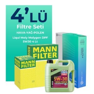 MANN Fiat 500 1.4 Benzinli Filtre Bakım Seti Liqui Moly Motor Yağlı (2009-2013) 4 Lü