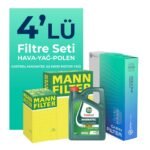 MANN Honda Jazz 1.4 Benzin Filtre Bakım Seti Castrol Motor Yağlı (2002-2005) 4 Lü