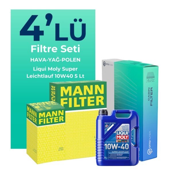 MANN Kia Rio 1.5 Dizel Filtre Bakım Seti Liqui Moly Motor Yağlı (2007-2011) 4 Lü