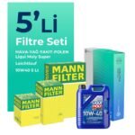 MANN Kia Rio 1.5 Dizel Filtre Bakım Seti Liqui Moly Motor Yağlı (2007-2011) 5 Li