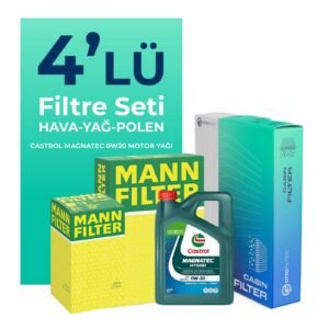 MANN Kia Stonic 1.2 Benzin Filtre Bakım Seti Castrol Motor Yağlı (2020-2024) 4 Lü
