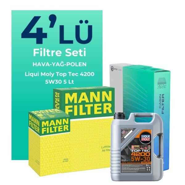 MANN Mercedes B150 Benzin Filtre Bakım Seti Liqui Moly Motor Yağlı (2005-2011) 4 Lü