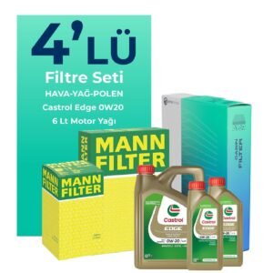 MANN Mercedes GLC180 Benzin Filtre Bakım Seti Castrol Motor Yağlı (2022-2025) 4 Lü