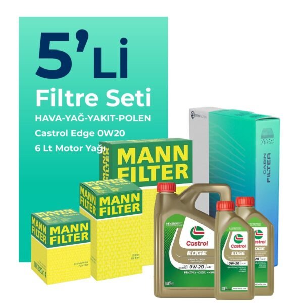 MANN Mercedes GLC220 Dizel Filtre Bakım Seti Castrol Motor Yağlı (2023-2025) 5 Li