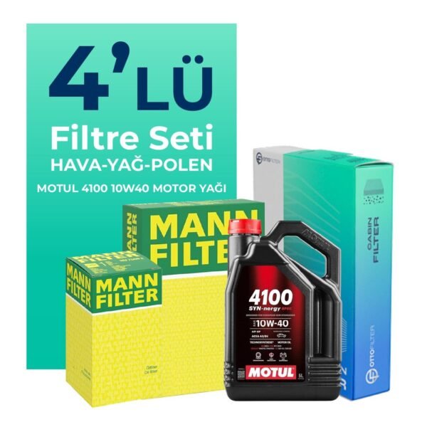 MANN Nissan Almera 1.5 Filtre Bakım Seti Motul Motor Yağlı (2001-2008) 4 Lü