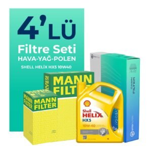 MANN Nissan Almera 1.5 Filtre Bakım Seti Shell Motor Yağlı (2001-2008) 4 Lü