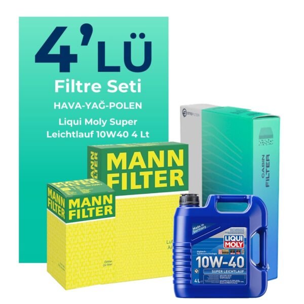 MANN Nissan Primera 1.6 Filtre Bakım Seti Liqui Moly Motor Yağlı (2002-2007) 4 Lü