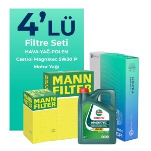 MANN Peugeot Partner 1.5 Dizel Filtre Bakım Seti Castrol Motor Yağlı (2019-2024) 4 Lü