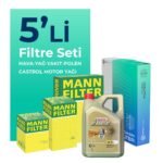 MANN Seat Arona 1.6 Dizel Filtre Bakım Seti Castrol Motor Yağlı (2017-2021) 5 Li