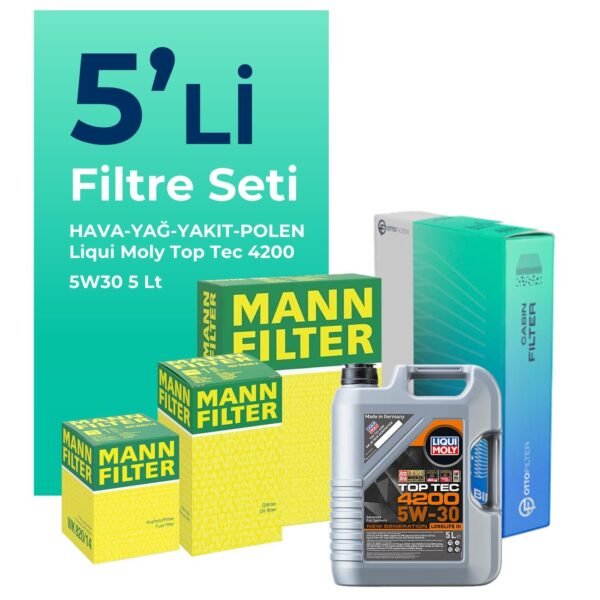 MANN Seat Arona 1.6 Dizel Filtre Bakım Seti Liqui Moly Motor Yağlı (2017-2021) 5 Li