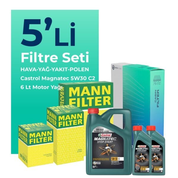 MANN Subaru Outback 2.0 Dizel Filtre Bakım Seti Castrol Motor Yağlı (2011-2014) 5 Li