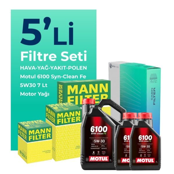 MANN Toyota Hilux 2.5 Filtre Bakım Seti Motul Motor Yağlı (2006-2015) 5 Li