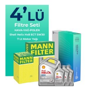 MANN Toyota Hilux 2.5 Filtre Bakım Seti Shell Motor Yağlı (2006-2015) 4 Lü