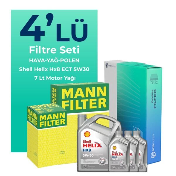 MANN Toyota Hilux 2.5 Filtre Bakım Seti Shell Motor Yağlı (2006-2015) 4 Lü