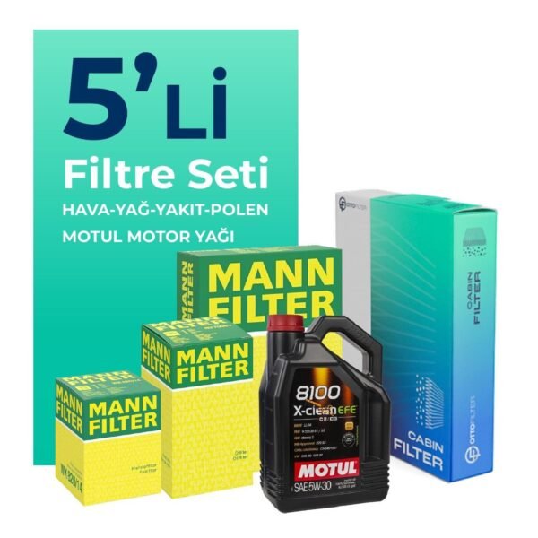 MANN Volkswagen Touareg 3.0 Dizel Filtre Bakım Seti Motul Motor Yağlı (2012-2018) 5 Li