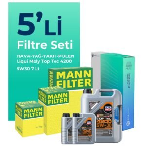 MANN Volkswagen Transporter T5 2.0 Dizel Filtre Bakım Seti Liqui Moly Motor Yağlı (2009-2015) 5 Li
