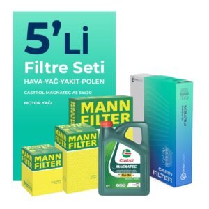 MANN Volvo V40 1.6 Dizel Filtre Bakım Seti Castrol Motor Yağlı (2013-2015) 5 Li