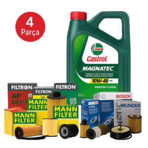 Bmw 3.20I (2004-2012) Castrol 10W-40 Motor Yağlı Filtre Bakım Seti 4 Parça Set