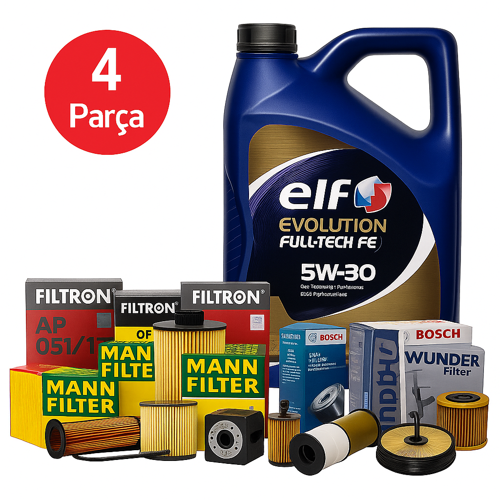 Volkswagen Transporter T6 2.0 TDI (2015-2020) Elf 5W-30 8 Litre Motor Yağlı Filtre Bakım Seti 4 Parça Set