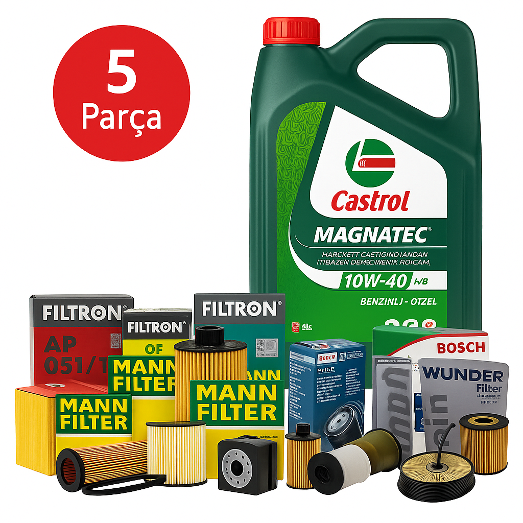 Volkswagen Touareg 3.0 TDI (2018-2023) Castrol 10W-40 Motor Yağlı Filtre Bakım Seti 5 Parça Set