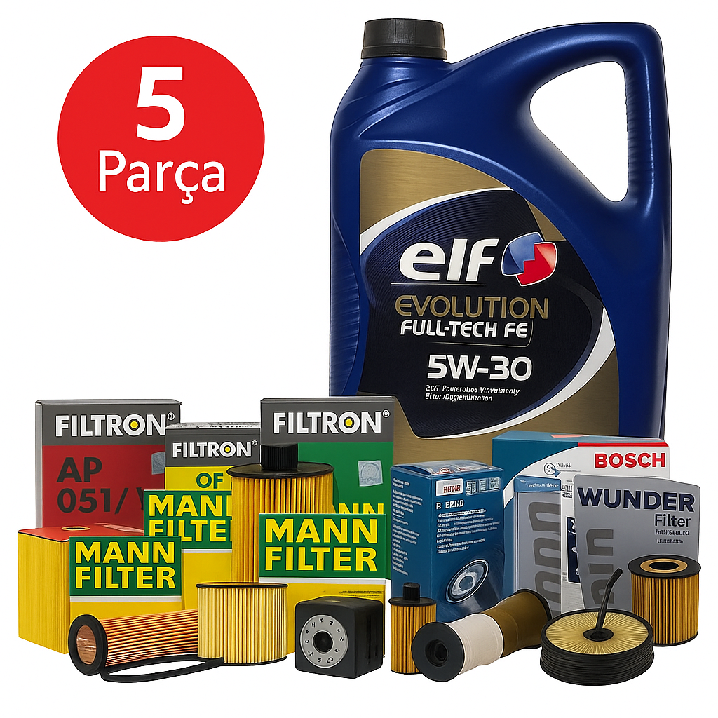 Volkswagen Touareg 3.0 TDI (2012-2018) Elf Motor Yağlı Filtre Bakım Seti 5 Parça Set