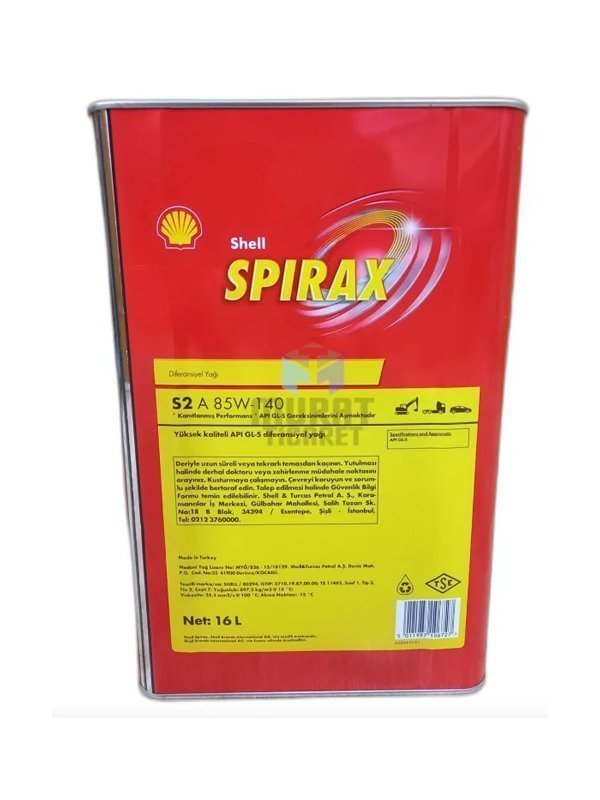 Shell Spirax S2 A 85W-140 - 16 Litre