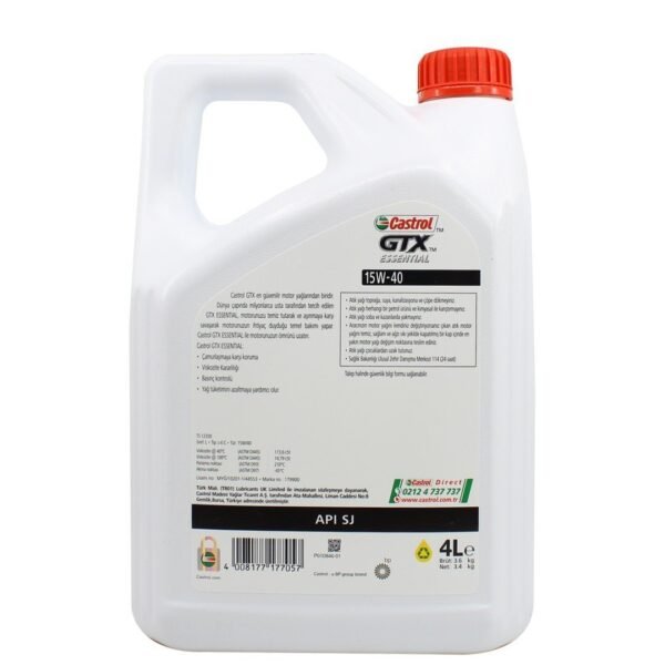 Castrol GTX Essential 15W40 4 Lt Motor Yağı
