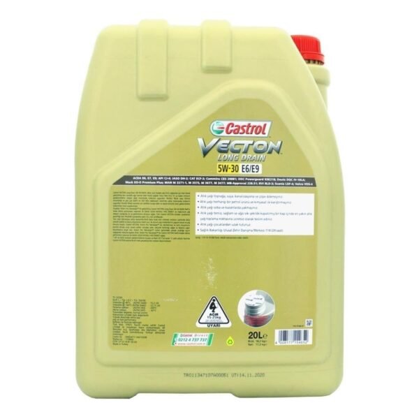 Castrol Vecton Long Drain 5W30 E6/E9 20 Lt Partiküllü Motor Yağı