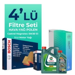BOSCH Alfa Giulietta 1.6 Dizel 105 HP Filtre Bakım Seti Castrol Magnatec S1 5W-30 5 Litre Motor Yağlı (2010-2015) 4 Lü