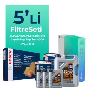 Bosch BMW X5 3.0 Dizel Filtre Bakım Seti Liqui Moly Top Tec 4200 5W-30 8 Litre Motor Yağlı (2007-2011) 5 Li