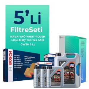 BOSCH Citroen Jumper 2.2 BlueHDi Dizel Filtre Bakım Seti Liqui Moly Top Tec 4310 0W-30 8 Litre Motor Yağlı (2019-2024) 5 Li