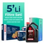 BOSCH Fiat Doblo 1.5 Dizel Filtre Bakım Seti Motul 6100 Syn-Clean Fe 5W-30 4 Litre Motor Yağlı (2023-2025) 5 Li